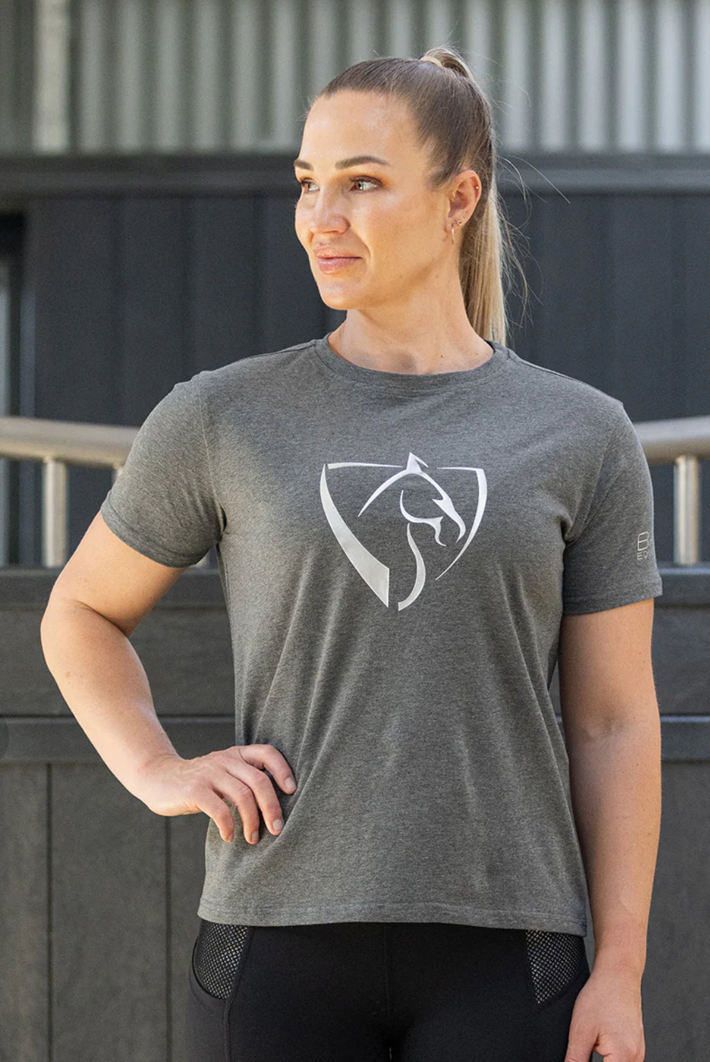 Youth BARE Silver Logo T-Shirt - Dark Grey