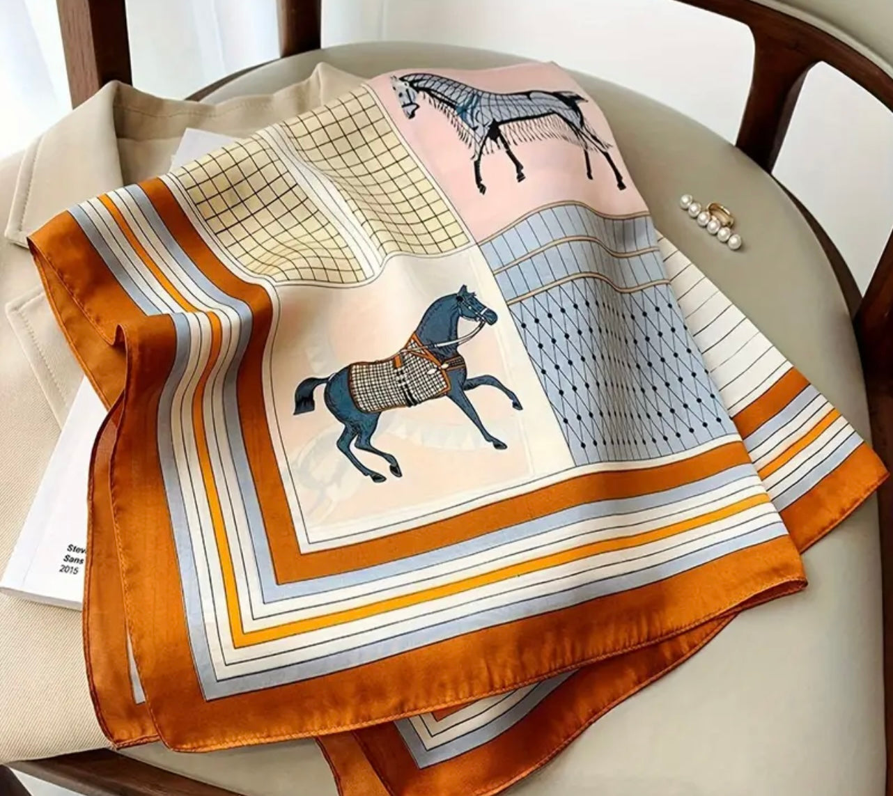 Elegant Square Horse Scarf