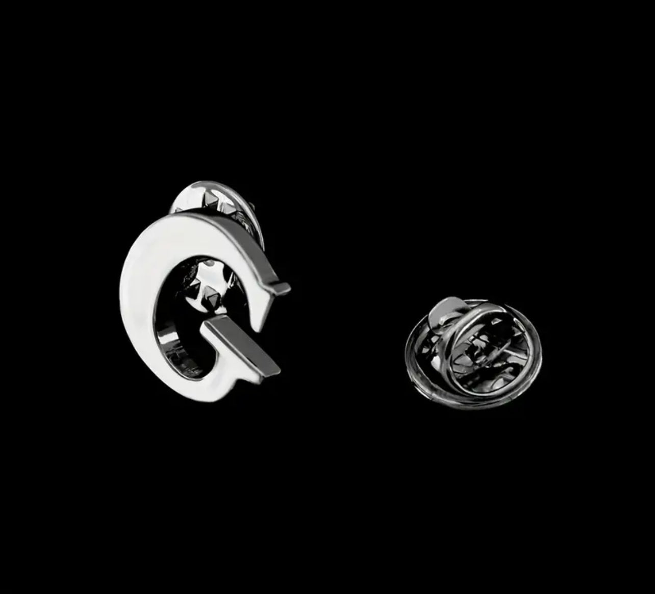 Alphabet Lapel Pins - silver