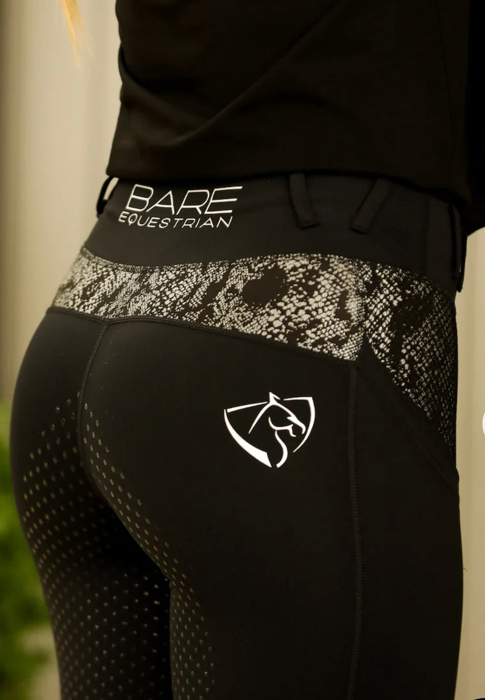 BARE Performance Riding Tights - Black Python