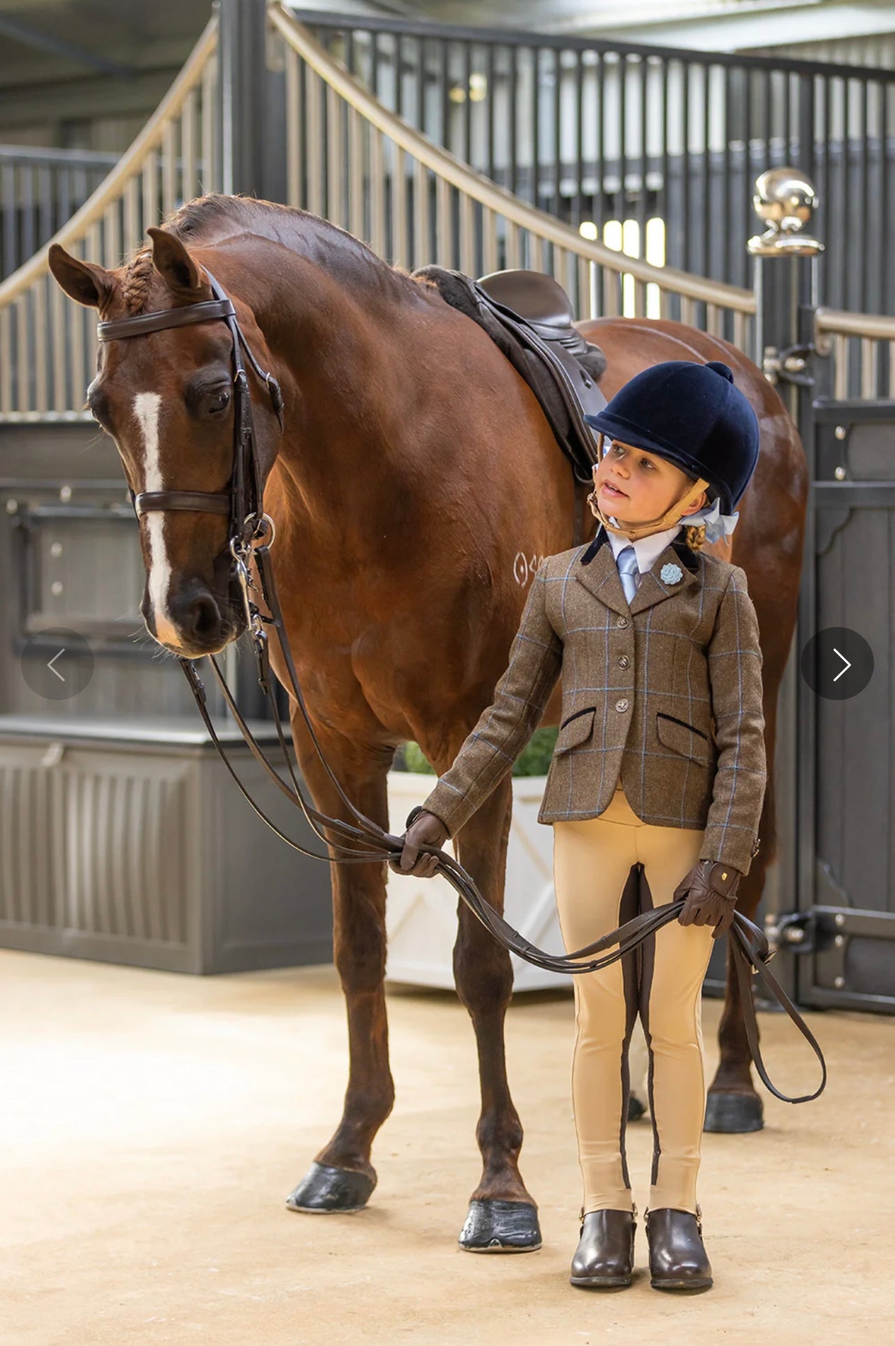 Youth 2-Tone Competition Tights - Hunter/Havana Brown