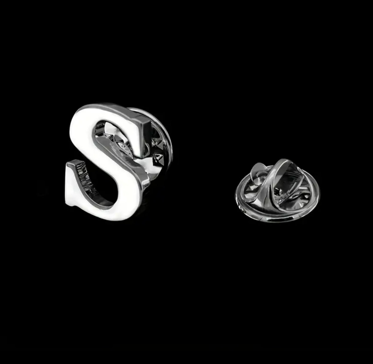 Alphabet Lapel Pins - silver