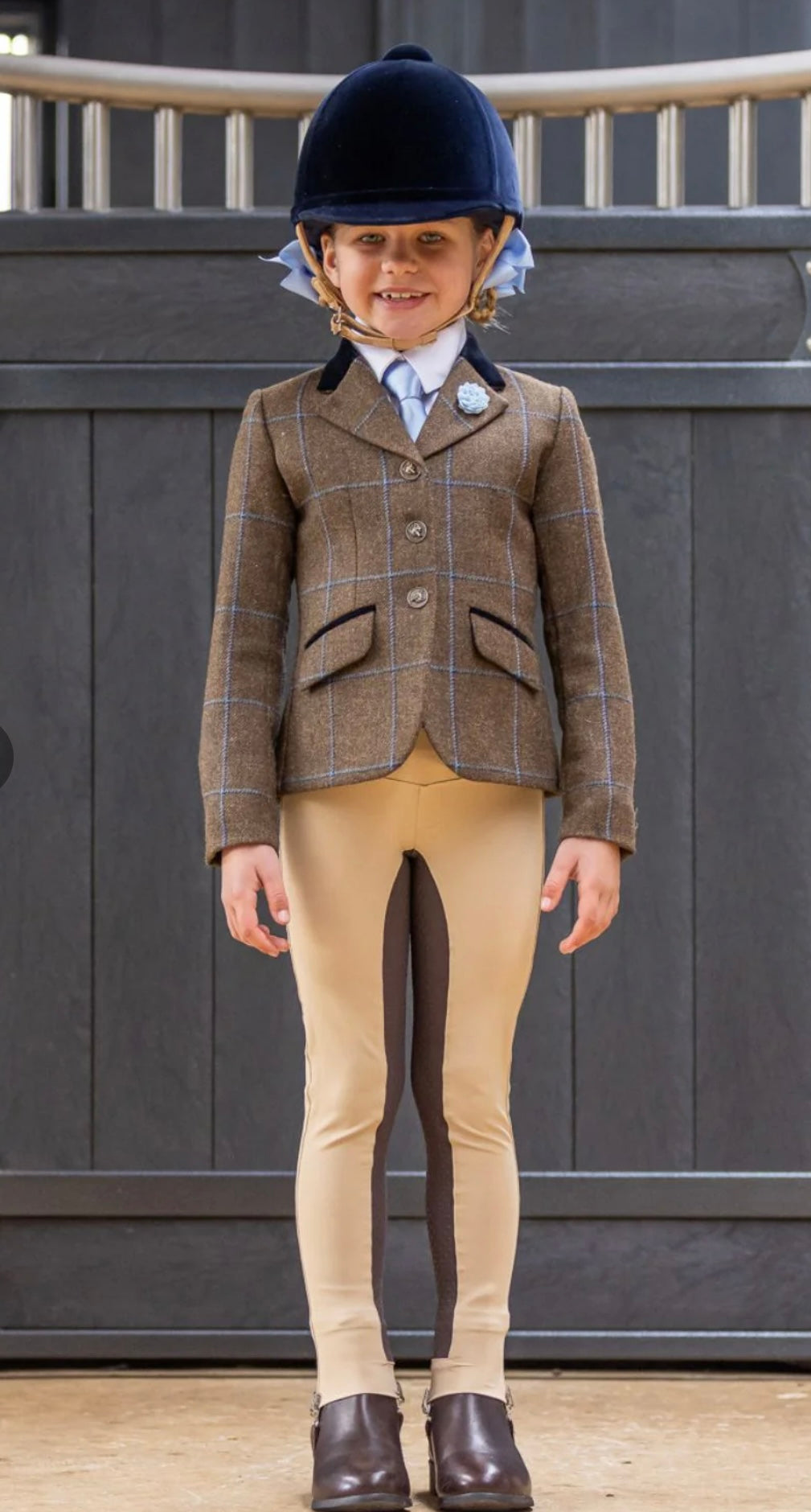 Youth 2-Tone Competition Tights - Hunter/Havana Brown