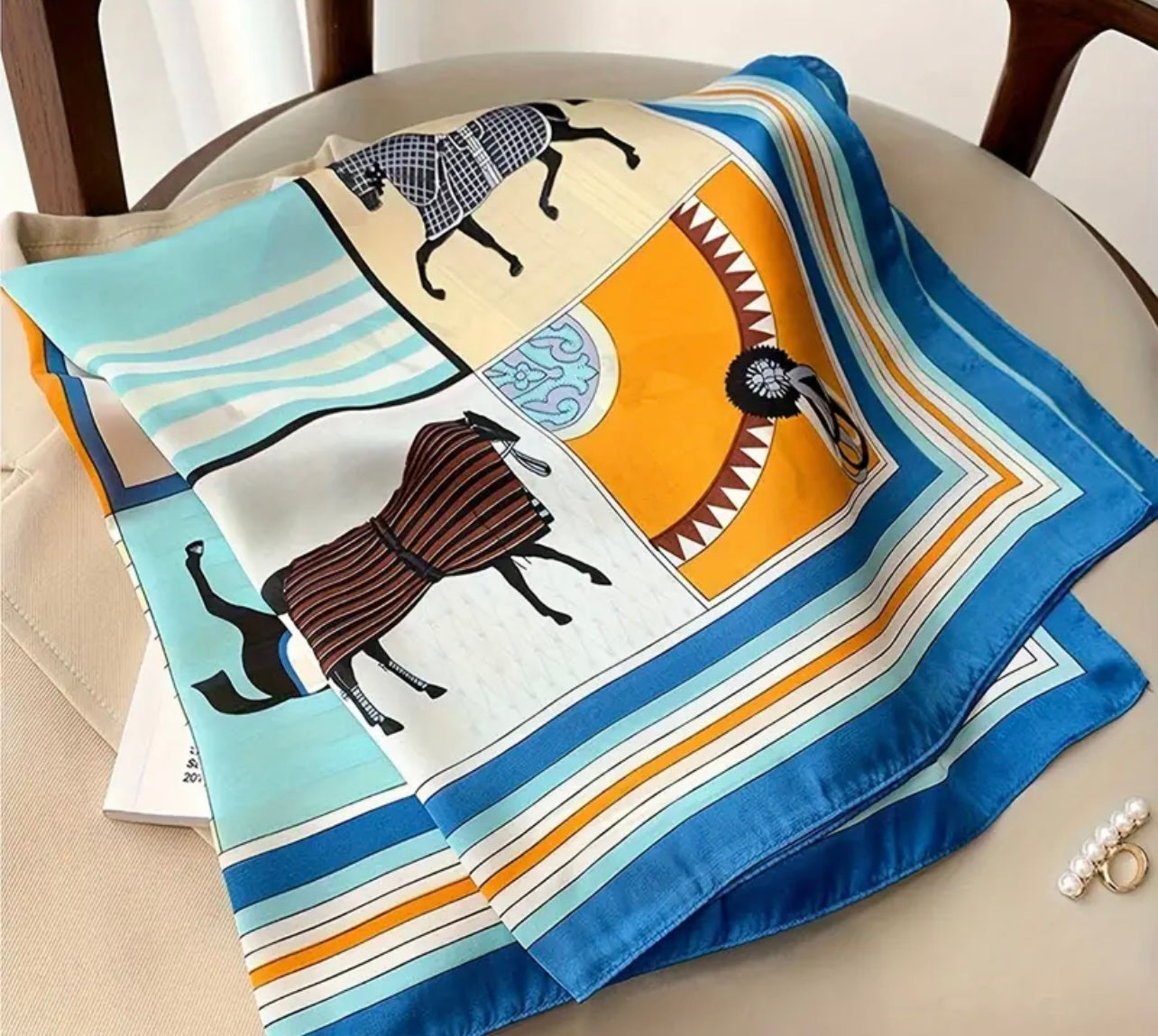 Elegant Square Horse Scarf