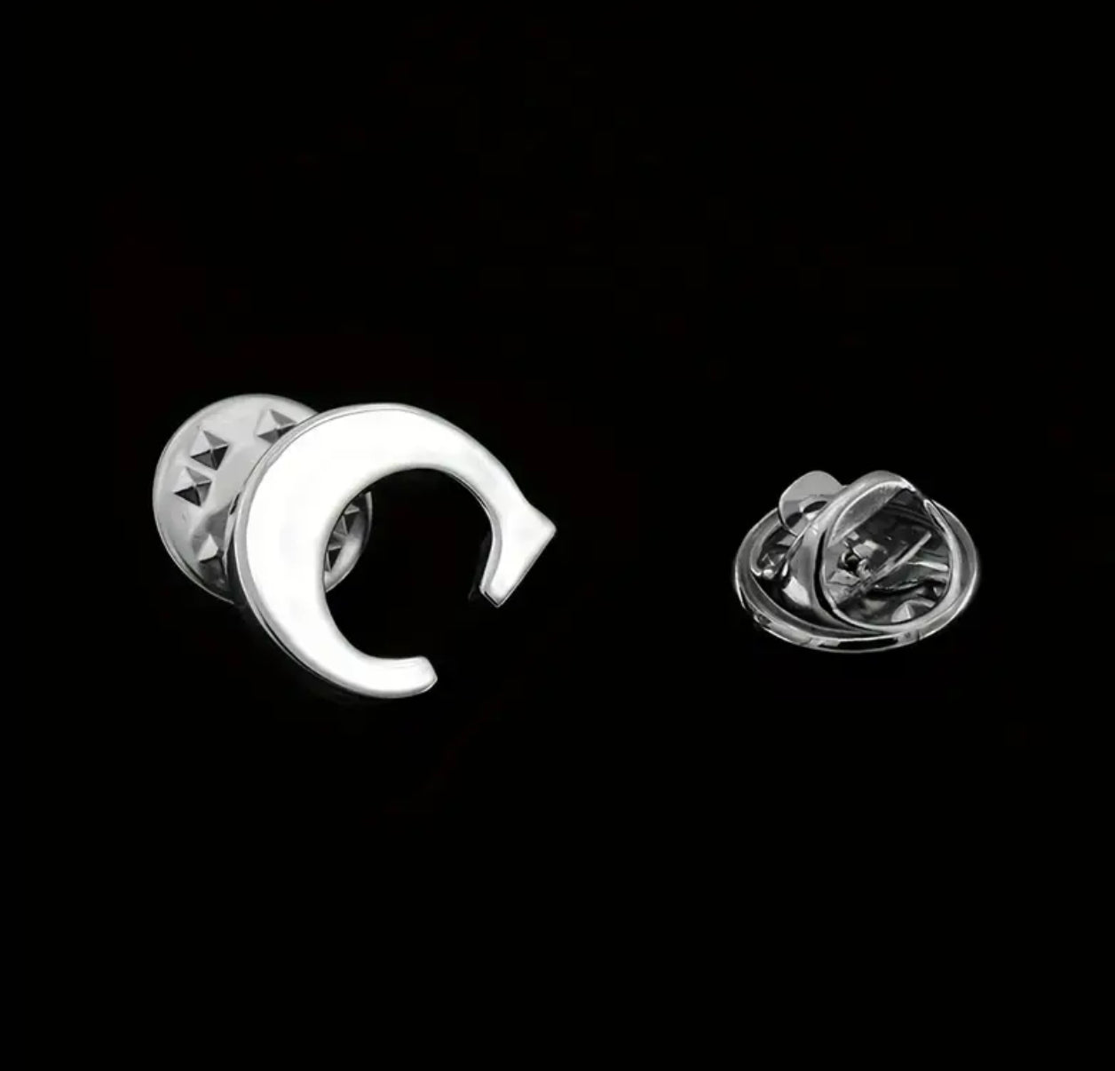 Alphabet Lapel Pins - silver