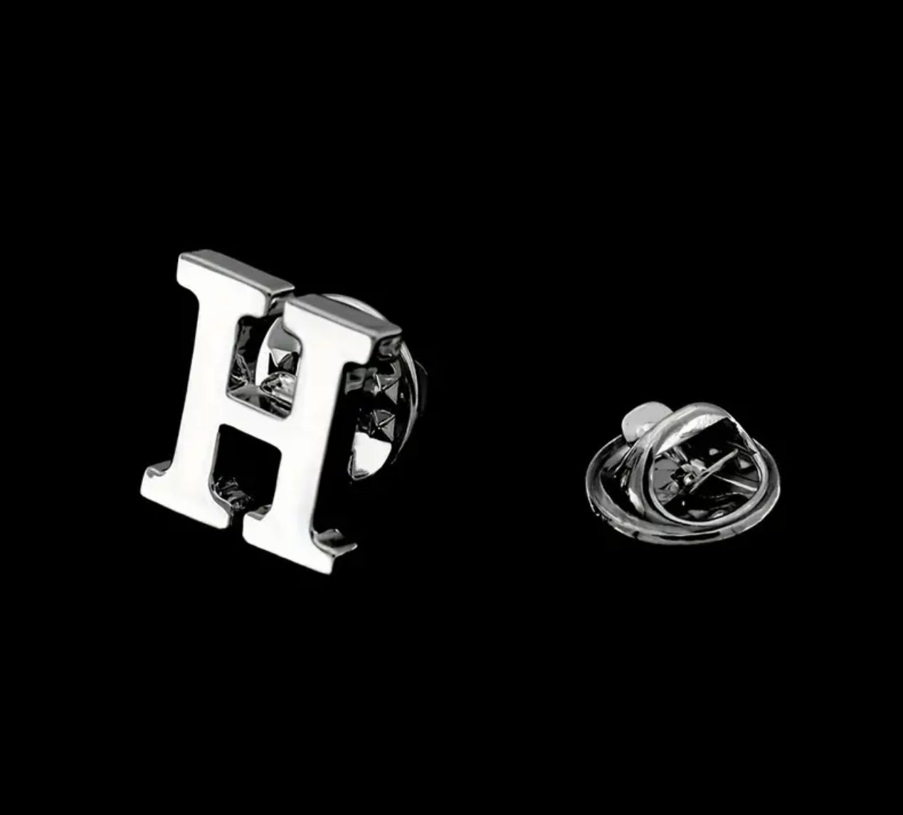 Alphabet Lapel Pins - silver