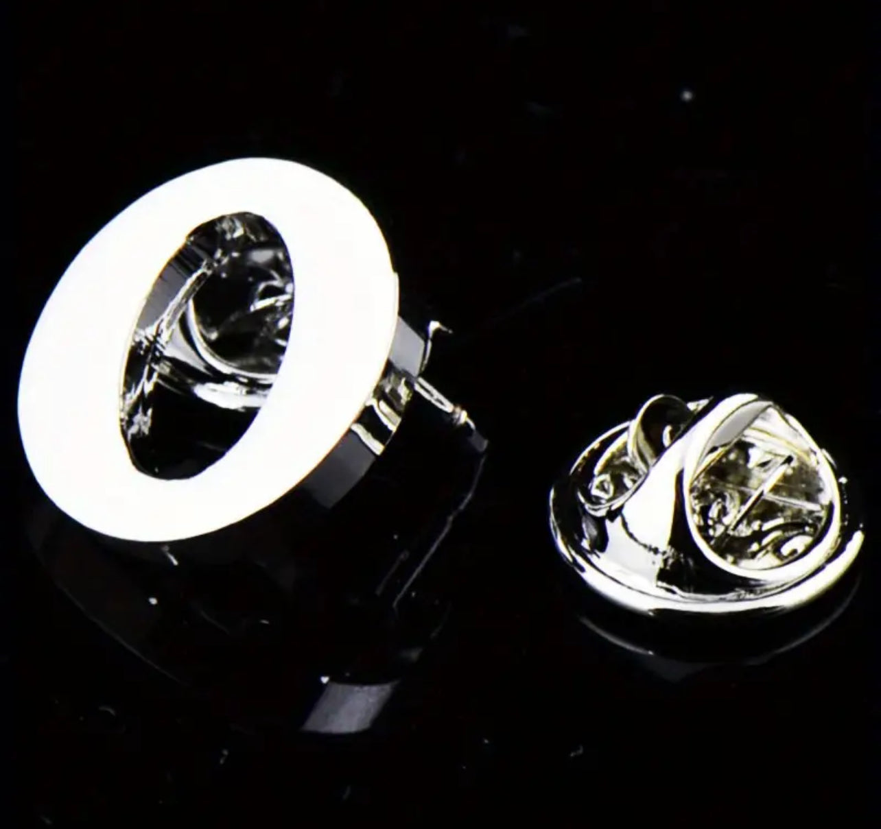 Alphabet Lapel Pins - silver