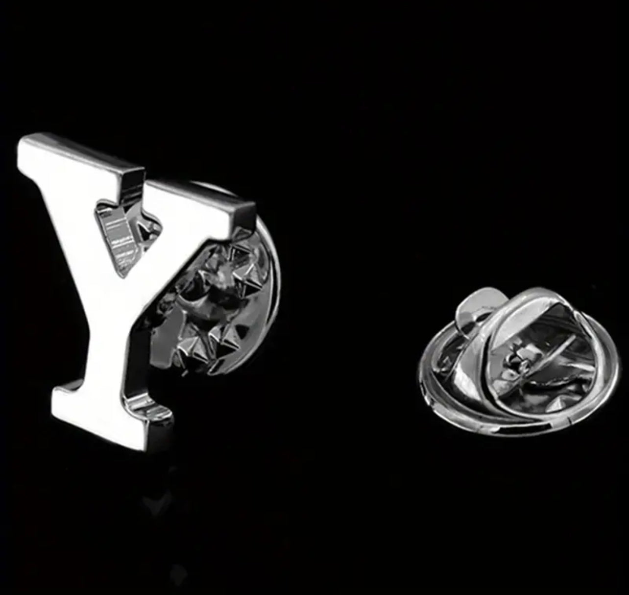 Alphabet Lapel Pins - silver
