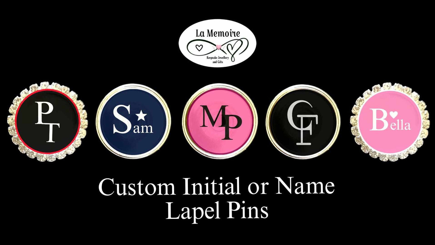CUSTOM INITIAL OR NAME LAPEL PIN