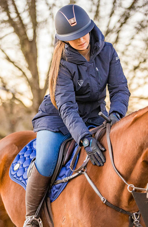 BARE Equestrian Pro-Rider Mesh Gloves - BLUE/BLACK