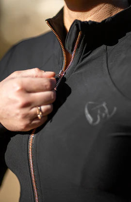 BARE EQUESTRIAN Technical riding Jacket - YOUTH - Black and Rose Gold