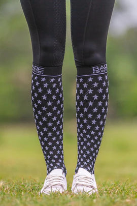 BARE Equestrian Cotton Sock YOUTH - Black Star