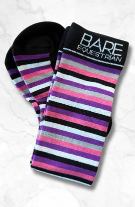 BARE Equestrian Cotton Sock - YOUTH - Lilac/Grey